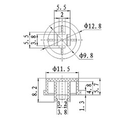 12x12x7.3mm Tact-Push Buton Kapağı - Beyaz - Thumbnail