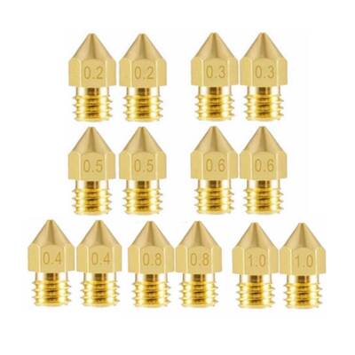 14 Adet MK8 Nozzle Seti - 7 Çeşit - Creality Uyumlu