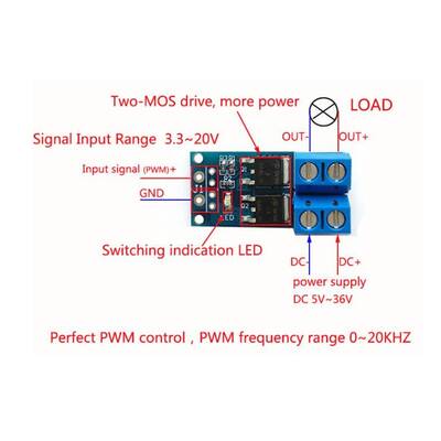 15A 400W Mosfet Modülü Kartı - PWM Kontrollü