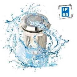 16mm Çıkık Yaylı Işıklı Metal Buton - Yeşil - Thumbnail