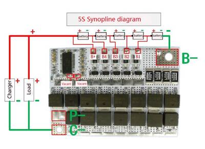 18V 5S 100A BMS Lityum Lipo Batarya Korumalı Balans Kartı
