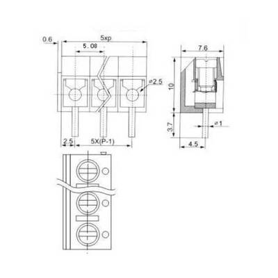 2 Pin 0 No 5.00mm Klemens - Terminal Konnektör