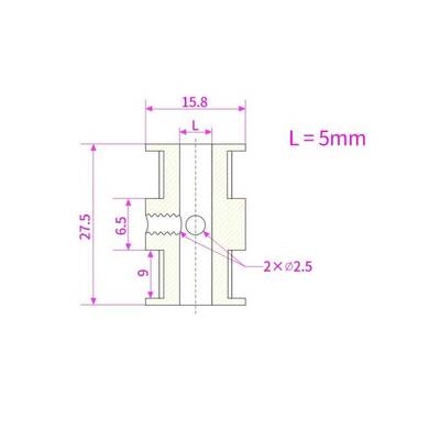 20 Diş Çift Kafalı GT2-9mm Kasnak - 5mm Şaft Çapı