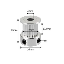 20 Diş GT2-10mm Kasnak - 4mm Şaft Çapı - Thumbnail