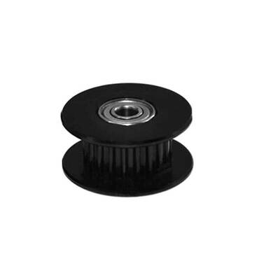 20 Diş GT2-6mm Rulmanlı Kasnak - 4mm Şaft Çapı - Siyah