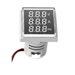 Robo90 - 22mm Kare Voltmetre- Ampermetre - Beyaz - 220V
