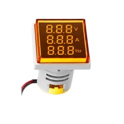 Robo90 - 22mm Kare Voltmetre- Ampermetre - Sarı - 220V