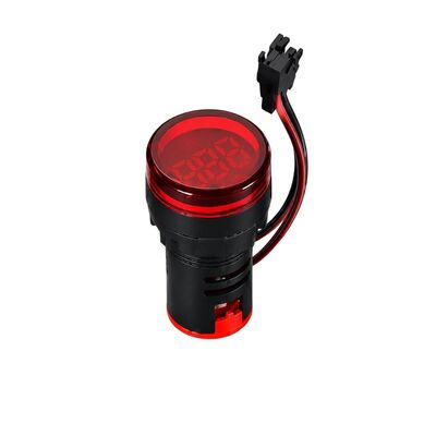 22mm Yuvarlak Ampermetre - Kırmızı - 220V