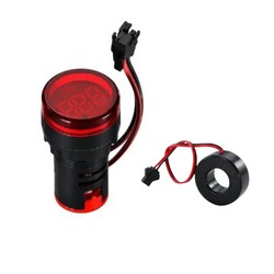 Robo90 - 22mm Yuvarlak Ampermetre - Kırmızı - 220V