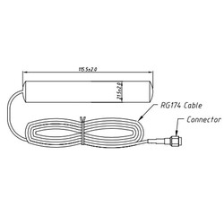 2400~2500MHz Kablolu LTE 3dBi 3000mm SMA Erkek Anten - Thumbnail