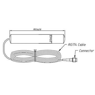 2400~2500MHz Kablolu LTE 3dBi 3000mm SMA Erkek Anten