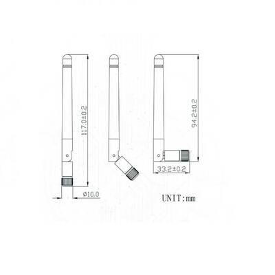 2.4Ghz Wifi Anten - 90-180 Derece-RPSMA Erkek