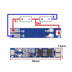 2S 8A BMS 18650 Lityum Pil Şarj Koruma Devresi - 8.4V - Thumbnail