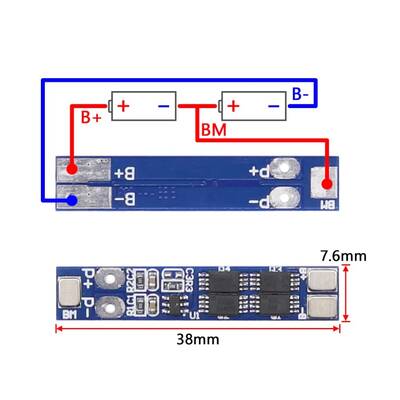 2S 8A BMS 18650 Lityum Pil Şarj Koruma Devresi - 8.4V