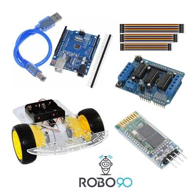 2WD Arduino Bluetooth Kontrollü Robot Kiti - Pleksi 