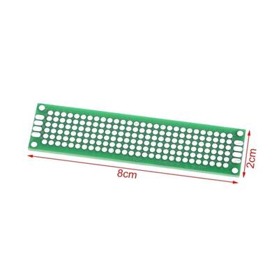 2x8 cm Çift Yüzlü Delikli Pertinaks - Prototip PCB