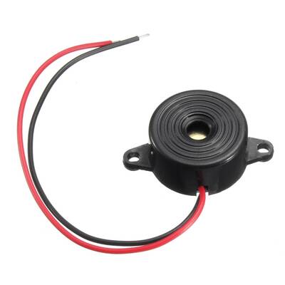 3-24V Devreli 22.6mm Kulaklı Buzzer - Siyah
