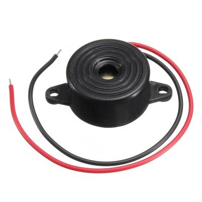 3-24V Devreli 22.6mm Kulaklı Buzzer - Siyah