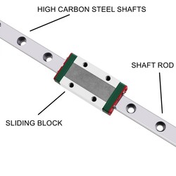 380mm MGN12 Lineer Ray ve MGN12H Araba (Slider) Seti - Thumbnail