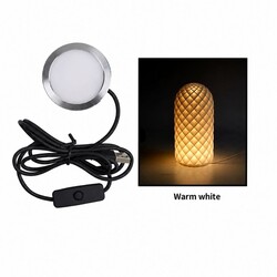 Robo90 - 3D Baskı Modeli 5V USB LED Lamba Kiti - Gün Işığı - Siyah Kablolu