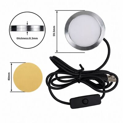 3D Baskı Modeli 5V USB LED Lamba Kiti - Gün Işığı - Siyah Kablolu