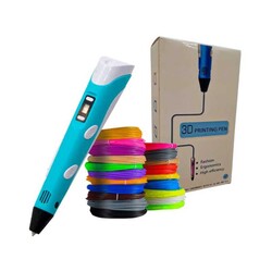 3D Kalem - Pen - Mavi - Full Set - Thumbnail