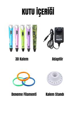 3D Kalem - Pen - Mavi - Full Set