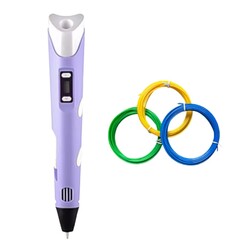 Robo90 - 3D Kalem - Pen - Mor - Full Set