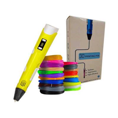 3D Kalem - Pen - Sarı - Full Set