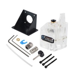 3D Yazıcı BMG Extruder Seti - Sağ El - Çift Dişli - Şeffaf - Thumbnail
