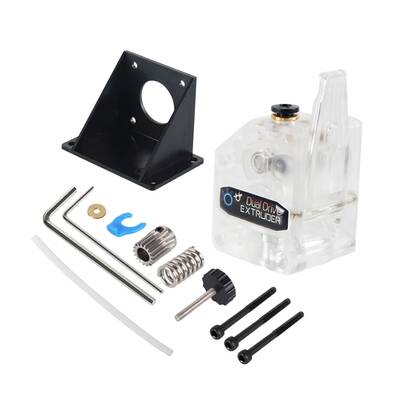 3D Yazıcı BMG Extruder Seti - Sağ El - Çift Dişli - Şeffaf