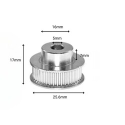 3D Yazıcı/CNC 36 Diş GT2-6mm Kasnak - 5mm Şaft Çapı - Thumbnail