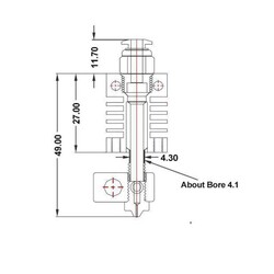 3D Yazıcı Creality CR10-MK8 Hotend/Extruder Seti - Gümüş - Thumbnail