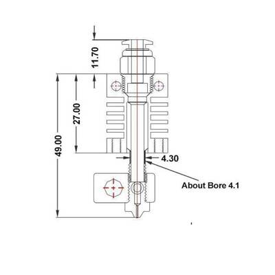 3D Yazıcı Creality CR10-MK8 Hotend/Extruder Seti - Gümüş