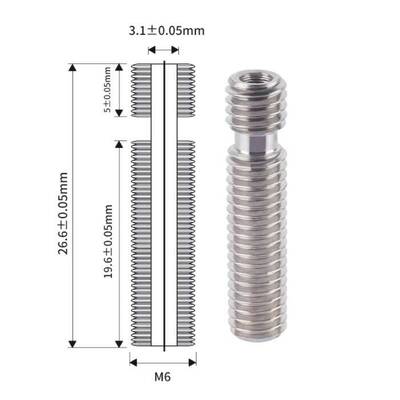 3D Yazıcı E3D V5 M6x26mm Barel - 3mm All Metal