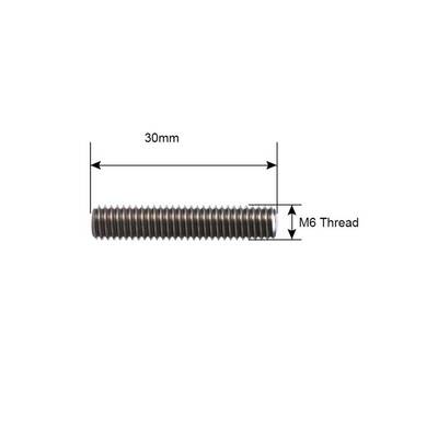 3D Yazıcı E3D V5 M6x30mm Barel - 1.75mm Teflon Borulu