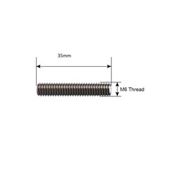 3D Yazıcı E3D V5 M6x40mm Barel - 1.75mm Teflon Borulu - Thumbnail