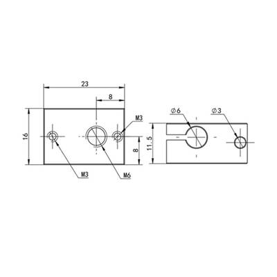 3D Yazıcı E3D V6 Alüminyum Isıtıcı Blok - PT100 - 300°C 