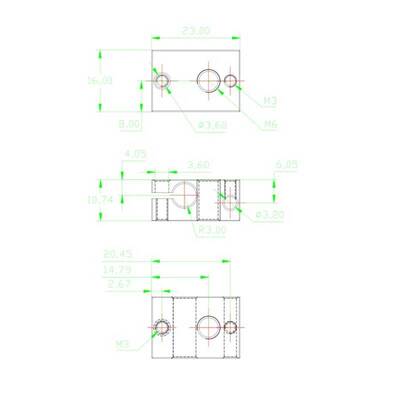 3D Yazıcı E3D V6 Alüminyum Isıtıcı Blok - Siyah