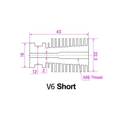 3D Yazıcı E3D V6 Direct Alüminyum Soğutucu Gövde(Radyatör) -3mm
