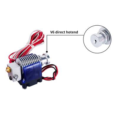 Robo90 - 3D Yazıcı E3D V6 Direct J Head Hotend Seti - Fanlı - 12V/40W