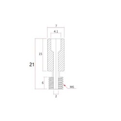 3D Yazıcı E3D V6 M7x21mm Dişsiz Barel - 1.75mm All Metal - Thumbnail