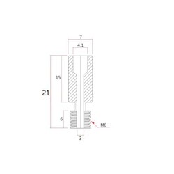 3D Yazıcı E3D V6 M7x21mm Dişsiz Barel - 3mm - Thumbnail