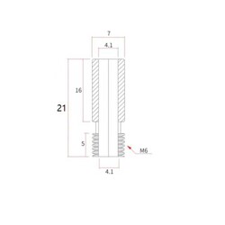 3D Yazıcı E3D V6 M7x21mm Dişsiz Barel - 4.1mm Bore - Thumbnail