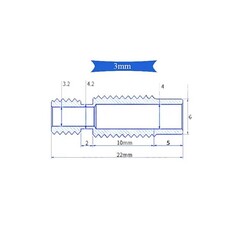 3D Yazıcı E3D V6 M7x22mm Barel - 3.0mm All Metal - Thumbnail