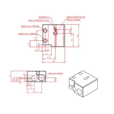 3D Yazıcı E3D Volcano Alüminyum Isıtıcı Blok - Sidewinder X1