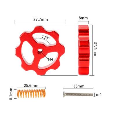 3D Yazıcı Isıtıcı Tabla Kalibrasyon Yay/Somun/Vida Seti-Sarı