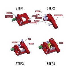 3D Yazıcı MK8 Extruder Seti - Right Hand- Ender 3/3 Pro/V2 Uyumlu - Thumbnail