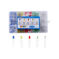 Robo90 - 3mm Led Seti - 500 Adet 5 Renk - Kutulu