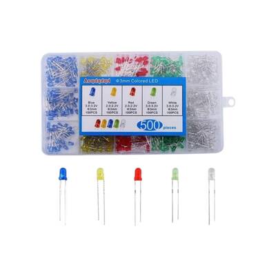 3mm Led Seti - 500 Adet 5 Renk - Kutulu